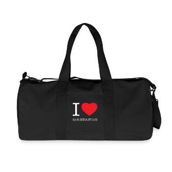 I LOVE SAN SEBASTIAN Spain Spanien - Recycelte Canvas-Sporttasche von Stanley/Stella - Schwarz - Vorne