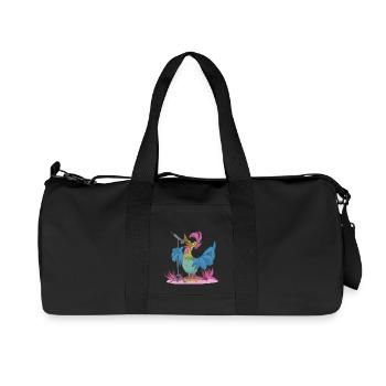 Musiciens de la ville de Brême : Coq au micro – Showtime ! - Sac de sport en toile recyclée Stanley/Stella - noir - Devant