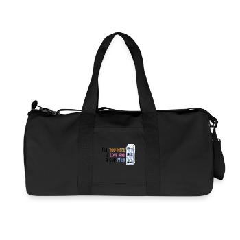 We need Love and Milk Comicstyle 1 - Recycled Canvas Sports Bag by Stanley/Stella - black - Front