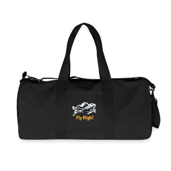 Jet dans le ciel illustration voler haut - Sac de sport en toile recyclée Stanley/Stella - noir - Devant