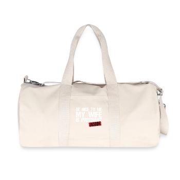 Soyez gentil avec moi, ma femme est à nouveau enceinte ! - Sac de sport en toile recyclée Stanley/Stella - blanc naturel - Devant
