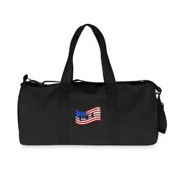 USA Flag - Recycled Canvas Sports Bag by Stanley/Stella - black - Front