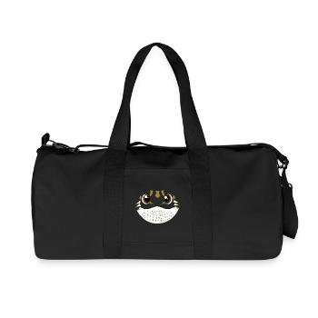 Cartoon Bearded Dragon Face Pet Reptile Lizard - Recycled Canvas Sports Bag by Stanley/Stella - black - Front