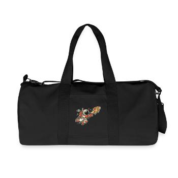 Astronaut auf Pizzajagd - Recycelte Canvas-Sporttasche von Stanley/Stella - Schwarz - Vorne