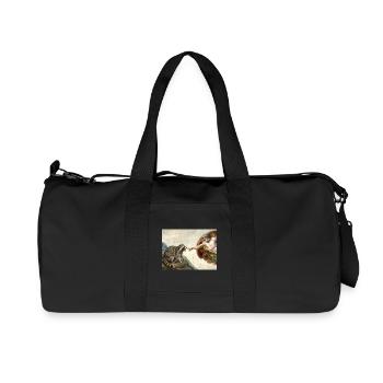 raccoon beating god's hand raccoon meme - Recycled Canvas Sports Bag by Stanley/Stella - black - Front