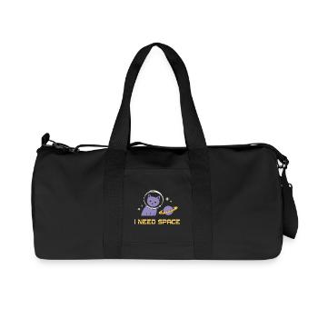 Weltraumkatze – I Need Space - Recycelte Canvas-Sporttasche von Stanley/Stella - Schwarz - Vorne