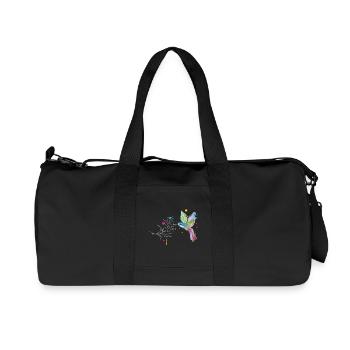 Kolibri und Blüte - Recycelte Canvas-Sporttasche von Stanley/Stella - Schwarz - Vorne