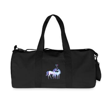 Unicorn couples in love - Recycled Canvas Sports Bag by Stanley/Stella - black - Front