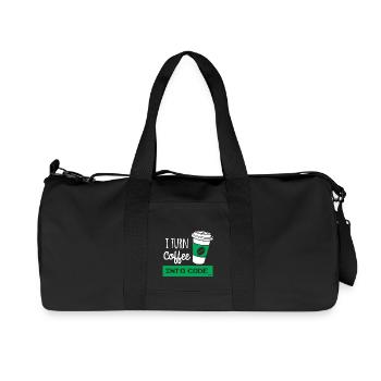 I turn coffee into developer code - Recycled Canvas Sports Bag by Stanley/Stella - black - Front