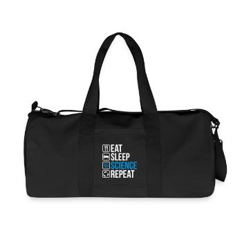 Eat Sleep Science Repeat - Recycled Canvas Sports Bag by Stanley/Stella - black - Front