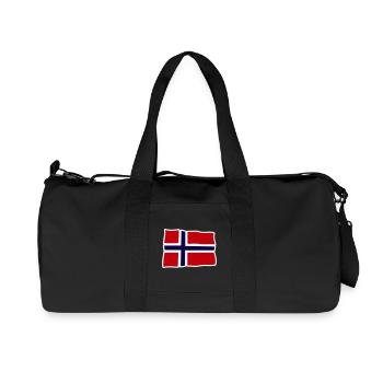 Norvège Drapeau ondulé Croix - Sac de sport en toile recyclée Stanley/Stella - noir - Devant