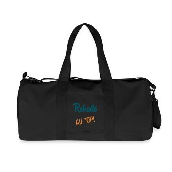 RETIREMENT. RETIREMENT. RETIRED. SENIOR. GRANNY. GRANDPA - Recycled Canvas Sports Bag by Stanley/Stella - black - Front
