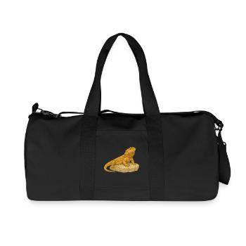 Gecko jaune sur rochers - Sac de sport en toile recyclée Stanley/Stella - noir - Devant