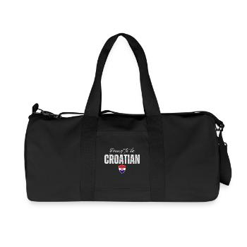 Proud Croatian, Made in Croatia - Recycled Canvas Sports Bag by Stanley/Stella - black - Front