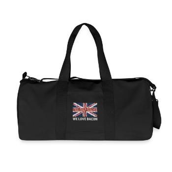 We Love Bacon UK Meme - Recycelte Canvas-Sporttasche von Stanley/Stella - Schwarz - Vorne