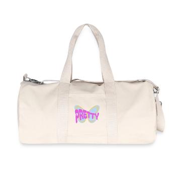 "Pretty please" sarcastic print design - Recycled Canvas Sports Bag by Stanley/Stella - natural - Front