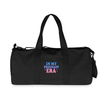 À l’ère de ma grossesse - Annonce de grossesse - Sac de sport en toile recyclée Stanley/Stella - noir - Devant