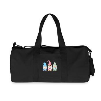 Cheerful Garden Gnome Trio Summer Mix - Recycled Canvas Sports Bag by Stanley/Stella - black - Front