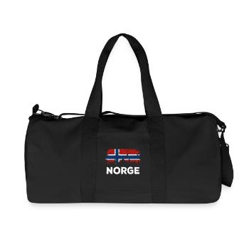 Norge - Norway Flag - Holiday Nature Gift - Recycled Canvas Sports Bag by Stanley/Stella - black - Front