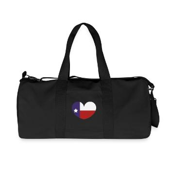 Texas heart flag - Recycled Canvas Sports Bag by Stanley/Stella - black - Front