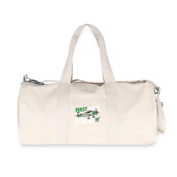First Solo Flight Pilot Humor Aviation Student  - Recycled Canvas Sports Bag by Stanley/Stella - natural - Front