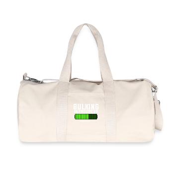 Bulking in Progress Fitness GYM Bodybuilding - Recycelte Canvas-Sporttasche von Stanley/Stella - Naturweiß - Vorne