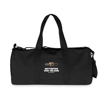 Motivation wird geladen Faultier Faultiermotiv - Recycelte Canvas-Sporttasche von Stanley/Stella - Schwarz - Vorne