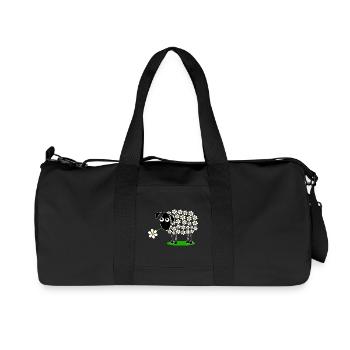 Daisy Parade Schaf-Cartoon - Recycelte Canvas-Sporttasche von Stanley/Stella - Schwarz - Vorne