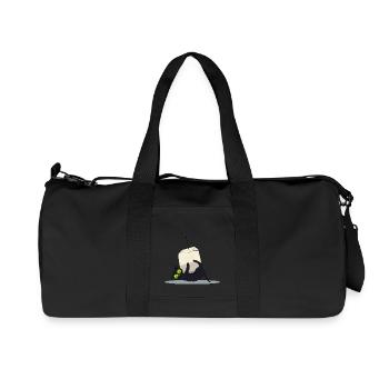 chat sachet de thé - Sac de sport en toile recyclée Stanley/Stella - noir - Devant