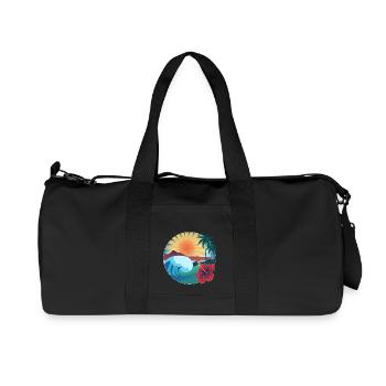 Vibes of Hawaii - Recycelte Canvas-Sporttasche von Stanley/Stella - Schwarz - Vorne