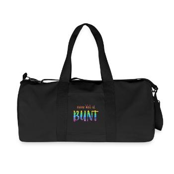 Meine Welt ist bunt - Regenbogen -fröhlich - Recycelte Canvas-Sporttasche von Stanley/Stella - Schwarz - Vorne