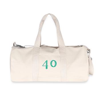 40 JAHRE. 40-jähriges JUBILÄUM. JUBILÄUM 40 JAHRE. 40 - Recycelte Canvas-Sporttasche von Stanley/Stella - Naturweiß - Vorne