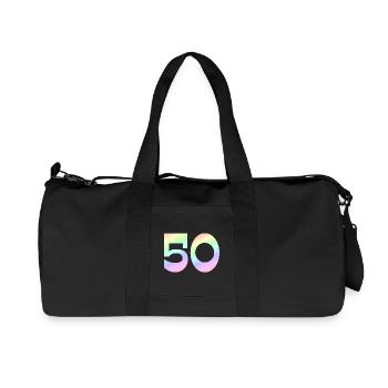geburtstagsshirt, 50 pastell Verlauf - Recycelte Canvas-Sporttasche von Stanley/Stella - Schwarz - Vorne
