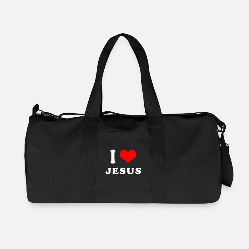 Ich liebe Jesus - Recycelte Canvas-Sporttasche von Stanley/Stella - Schwarz