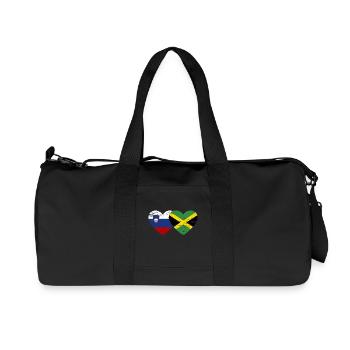 Slovenia Jamaica flag heart used - Recycled Canvas Sports Bag by Stanley/Stella - black - Front