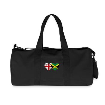 Géorgie Jamaïque drapeau coeur utilisé - Sac de sport en toile recyclée Stanley/Stella - noir - Devant