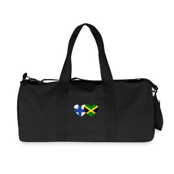 Finland Jamaica Flag Heart used - Recycled Canvas Sports Bag by Stanley/Stella - black - Front