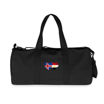 Iceland Egypt Flag Hands Heart Shape Used - Recycled Canvas Sports Bag by Stanley/Stella - black - Front
