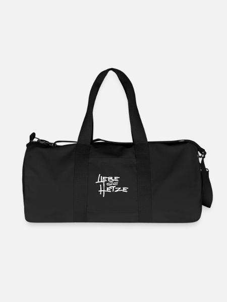 Liebe statt Hetze - Recycelte Canvas-Sporttasche von Stanley/Stella - Schwarz