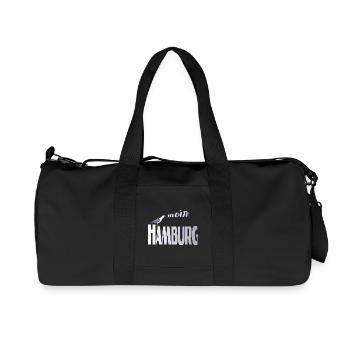 Hamburg Möwe & Moin Design - Recycelte Canvas-Sporttasche von Stanley/Stella - Schwarz - Vorne