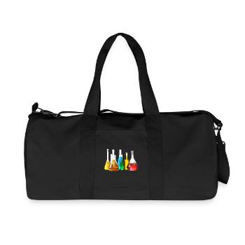 Collection de verrerie de laboratoire colorée - Sac de sport en toile recyclée Stanley/Stella - noir - Devant