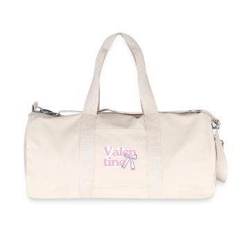 Valentine Bow Pink - Recycled Canvas Sports Bag by Stanley/Stella - natural - Front