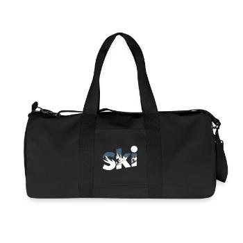 Ski Bergpanorama Typo Design - Recycelte Canvas-Sporttasche von Stanley/Stella - Schwarz - Vorne