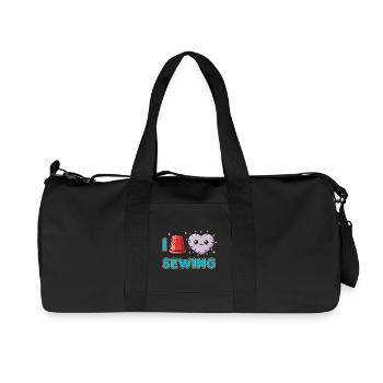 J’adore coudre Nähen - Sac de sport en toile recyclée Stanley/Stella - noir - Devant