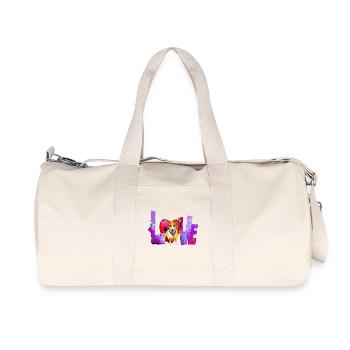 Love Dog Geschenk für Jack Russell Besitzer - Recycelte Canvas-Sporttasche von Stanley/Stella - Naturweiß - Vorne