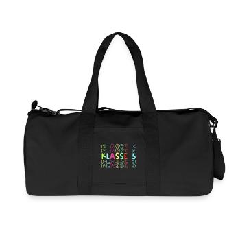Klasse 5 neon - Recycelte Canvas-Sporttasche von Stanley/Stella - Schwarz - Vorne