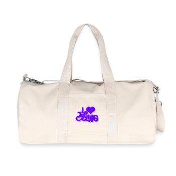 I_love_Cycling_Lila - Sac de sport en toile recyclée Stanley/Stella - blanc naturel - Devant