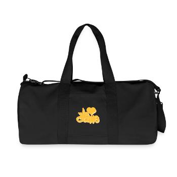 I_love_Cycling_gelb - Recycled Canvas Sports Bag by Stanley/Stella - black - Front