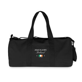 Aran Islands Ireland Coordinates Travel Souvenir - Recycled Canvas Sports Bag by Stanley/Stella - black - Front