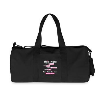 Mein Mann ist die Liebe meines Lebens - Geschenk - Recycelte Canvas-Sporttasche von Stanley/Stella - Schwarz - Vorne